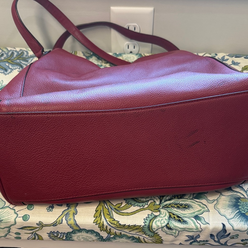 Coach Burgundy Leather Shoulder Bag - Picture 3 of 4